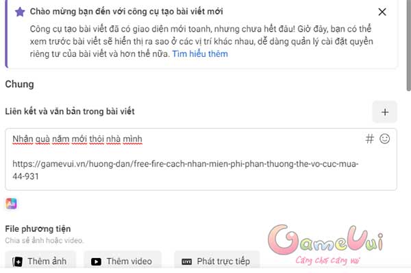 Sao chép liên kết muốn đăng