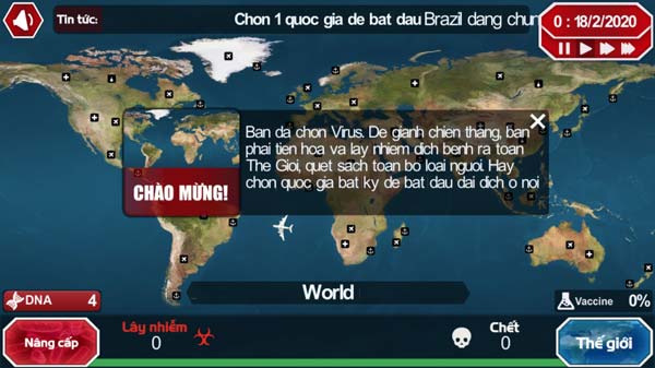 Bắt đầu chiến dịch bằng cách chọn quốc gia đầu tiên