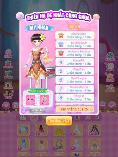 Thi tài top 10 bảng xếp hạng sắc đẹp công chúa