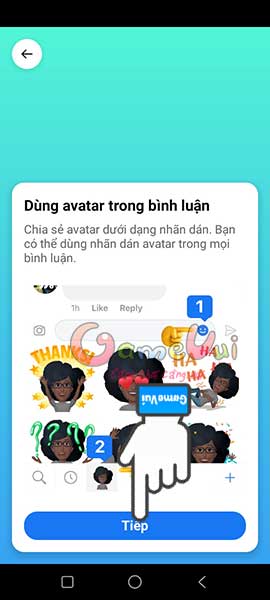 Dùng avatar trong bình luận