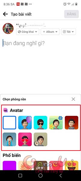 Chọn avatar