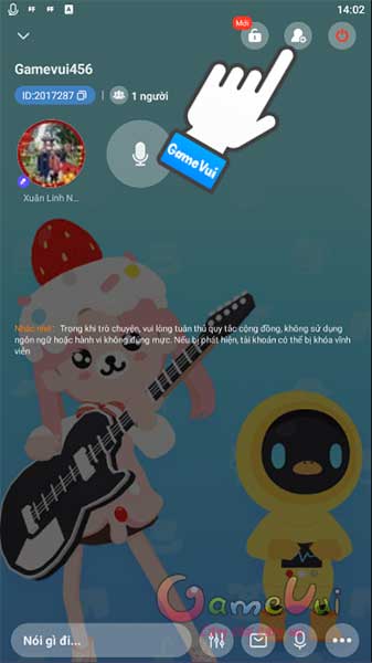 Chạm vào biểu tượng hình người