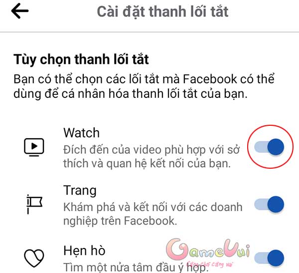 Bật Facebook Watch