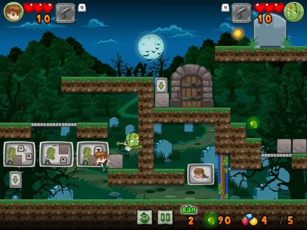 Lưu ý hãy cho anh chàng Zombie ăn trái tim để kéo dài sự sống