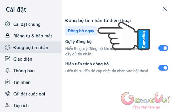 Đồng bộ ngay