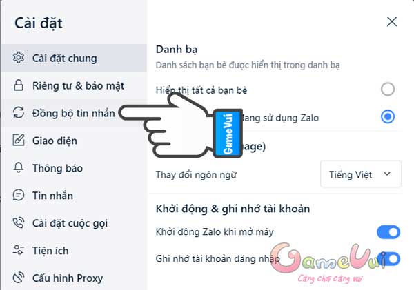 Đồng bộ tin nhắn