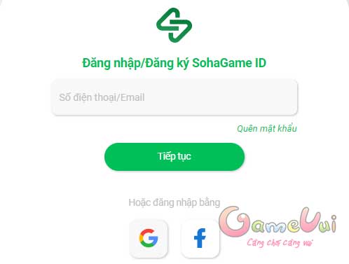 Đăng nhập tài khoản chơi game