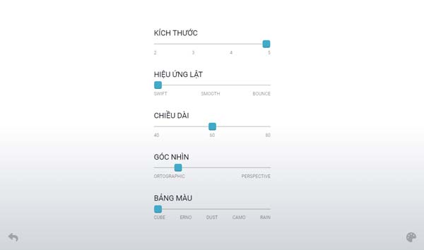 Tùy chọn các chế độ chơi Rubik