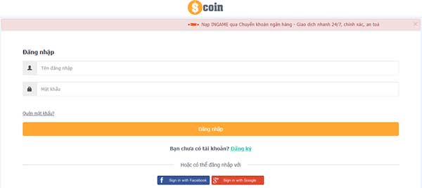 Đăng nhập Scoin