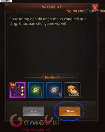 Ấn Nhận để nhận quà