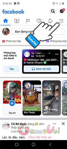 Chạm vào 3 dấu gạch