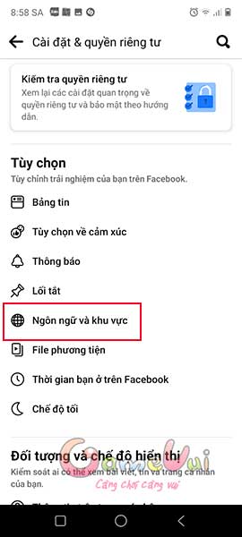 Ngôn ngữ và khu vực