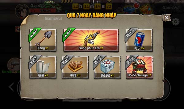 Quà đăng nhập hàng ngày