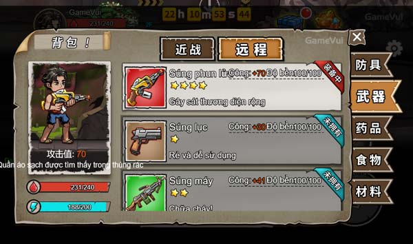 Lựa chọn dùng vật phẩm để tăng sức mạnh