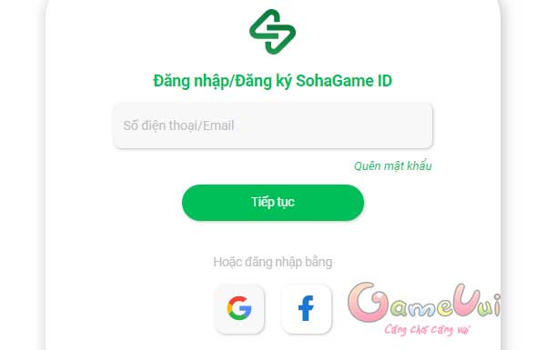 Đăng nhập tài khoản Tam Quốc Ca Ca