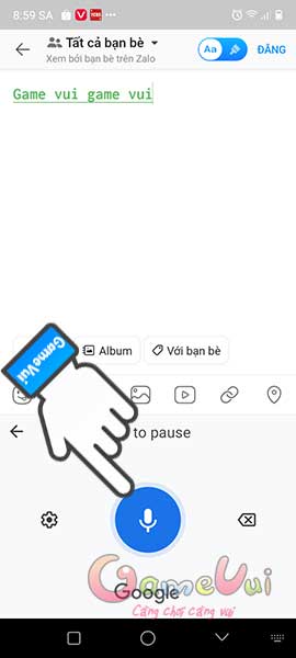 Đọc nội dung để Zalo chuyển giọng nói thành văn bản