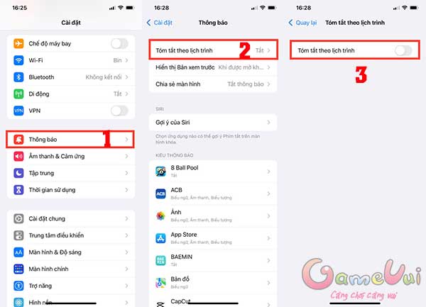 Tóm tắt theo lịch trình