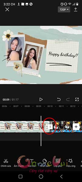 Chạm vào dấu gạch