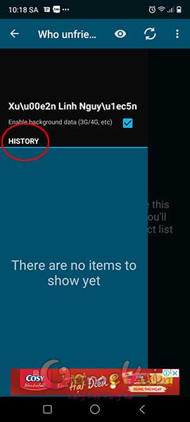 Xem những ai đã hủy kết bạn trong lịch sử
