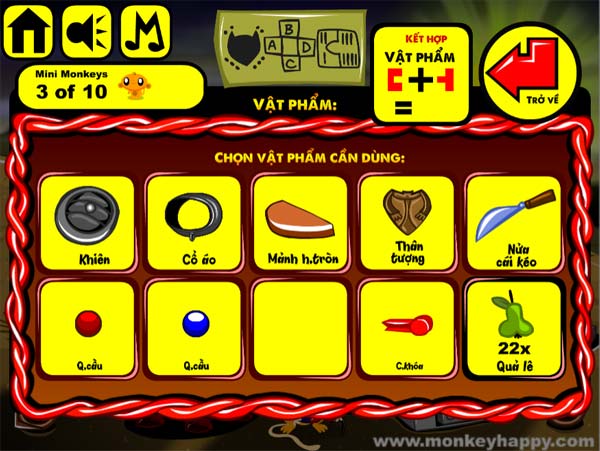 Thu thập thật nhiều mảnh vật phẩm nhỏ