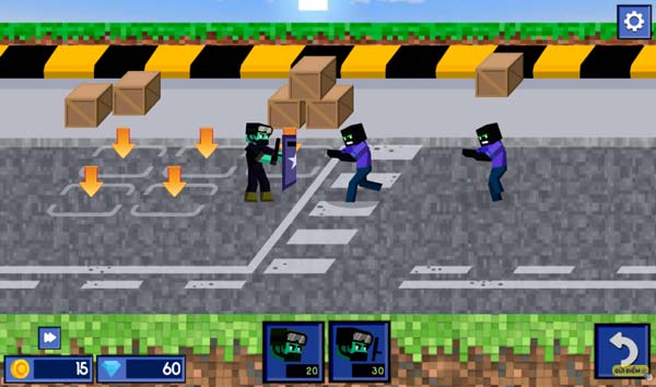 Đặt lính Minecraft vào vị trí trên màn hình