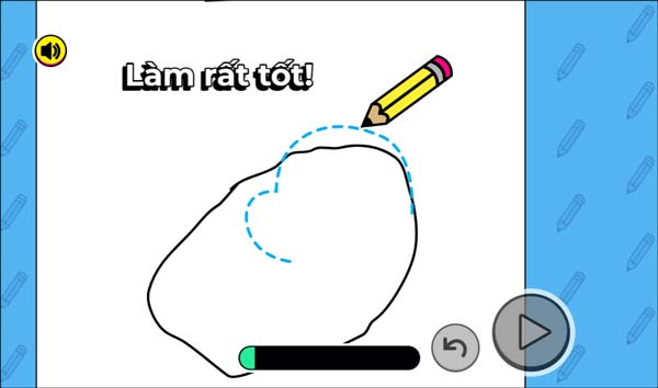 Cố gắng vẽ theo nét bút hướng dẫn xuất hiện trên màn hình