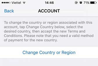 Change country or region