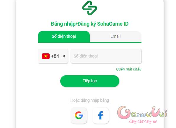 Đăng nhập tài khoản SohaGame