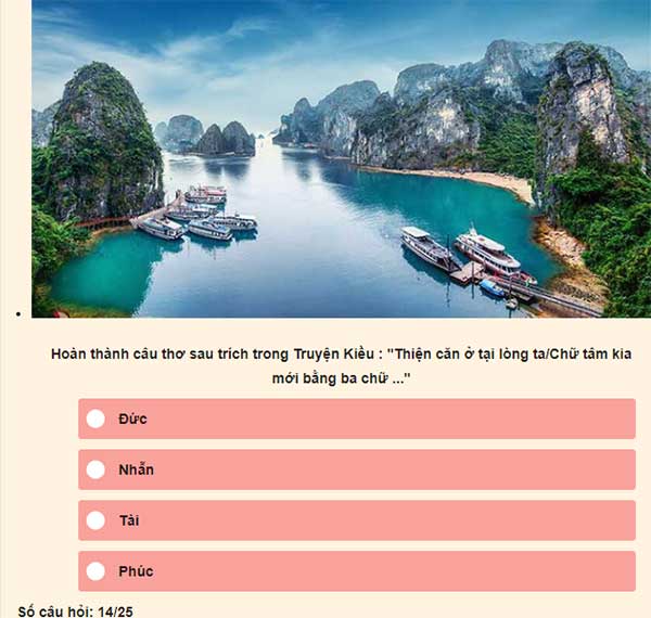 Chọn đáp án đúng