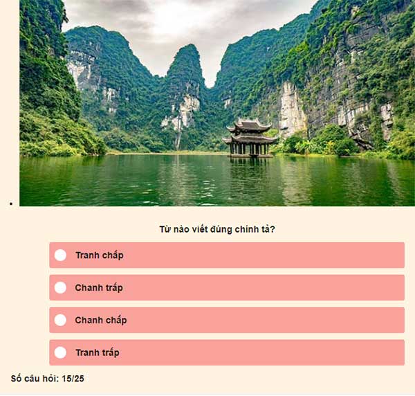 Chọn đáp án đúng