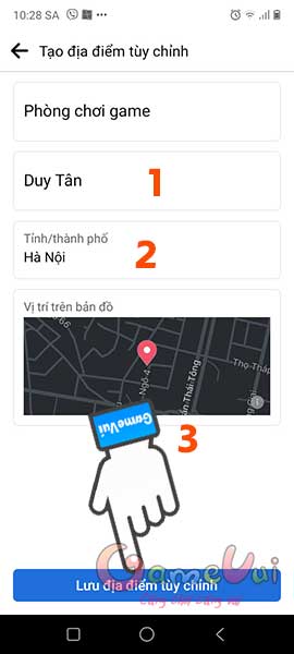 Tạo địa điểm tùy chỉnh