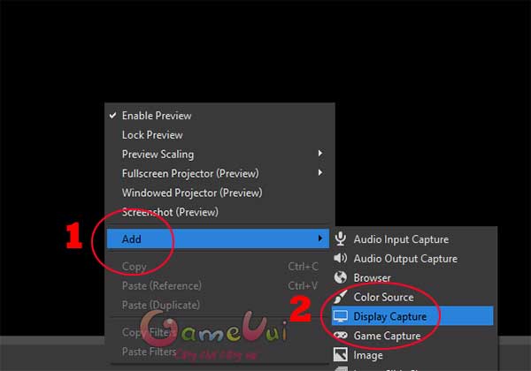 Chọn Display Capure