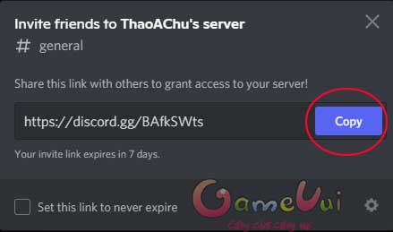 Sao chép đường link