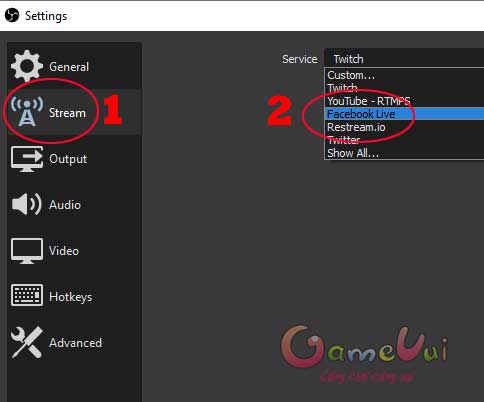 Chọn Facebook Live