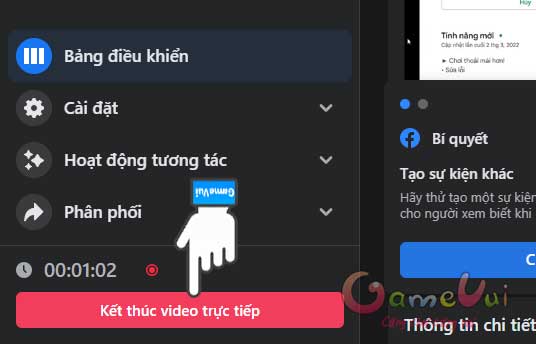 Kết thúc video trực tiếp
