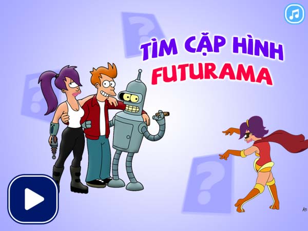 Chơi game Tìm cặp hình Futurama - GameVui