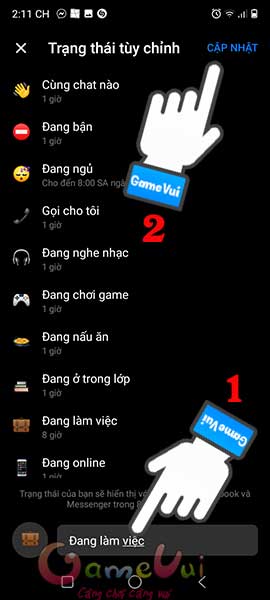 Chọn trạng thái