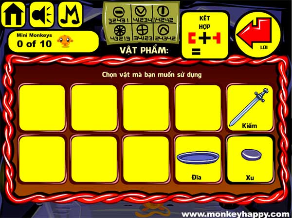 Các vật phẩm thu thập được