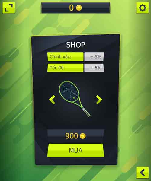 Các mẫu vợt với chỉ số khác nhau