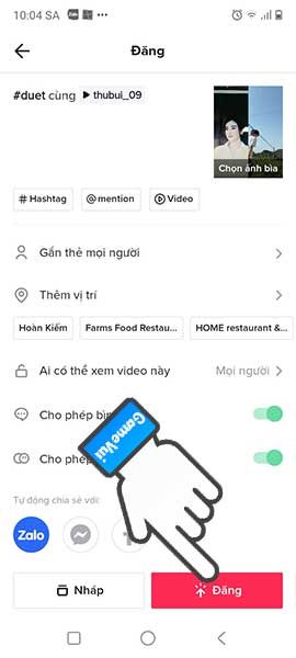 Đăng video duet lên TikTok