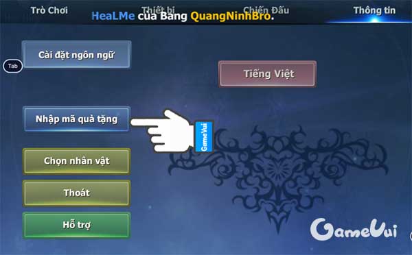 Nhập mã quà tặng