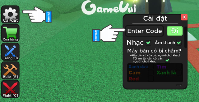 Hướng dẫn cách nhập code