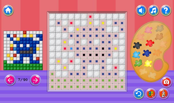 Lựa chọn chế độ, màu để vẽ tranh hoặc tô màu Pixel