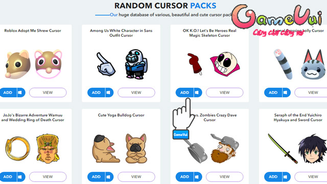 Chọn con trỏ chuột mình thích