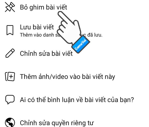 Bỏ ghim bài viết