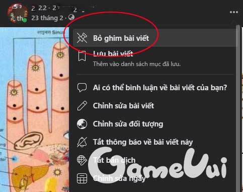 Bỏ ghim bài viết