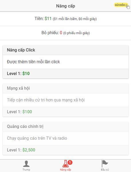 Nâng cấp chỉ số