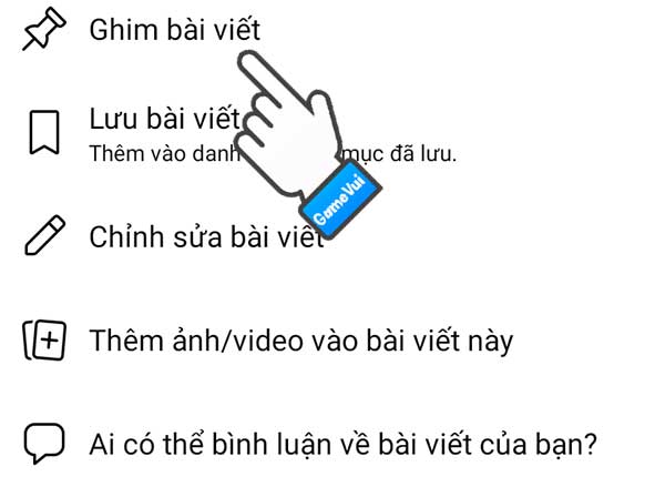 Chọn ghim bài viết