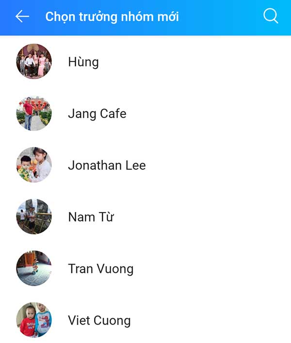 Chọn trưởng nhóm mới