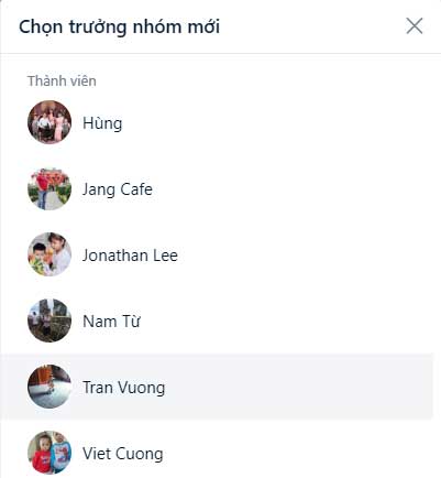 Chọn trưởng nhóm mới